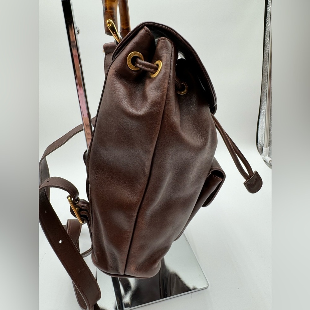 Gucci-Authentic-Vintage - Bamboo Backpack Leather Brown - Picture 5 of 16